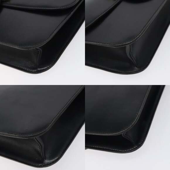 CELINE Shoulder Bag Leather Black Gold - Picture 10 of 12